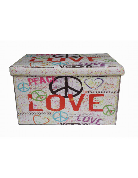 Pouf contenitore richiudibile in ecopelle 60x36x36 cm