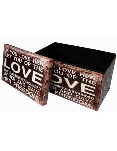 Pufe de armazenamento dobrável em couro ecológico 60x36x36 cm Pufe de armazenamento dobrável em couro ecológico 60x36x36 cm