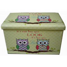 Pouf contenitore richiudibile in ecopelle 60x36x36 cm 2