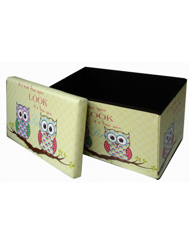 Pufe de armazenamento dobrável em couro ecológico 60x36x36 cm Pufe de armazenamento dobrável em couro ecológico 60x36x36 cm