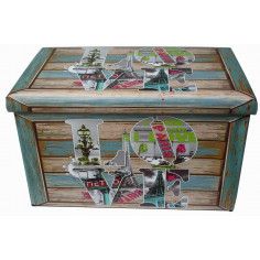 Pouf contenitore richiudibile in ecopelle 60x36x36 cm 2