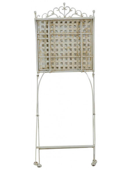 Sedia pieghevole in ferro battuto finitura bianca anticata 96x49x41 cm