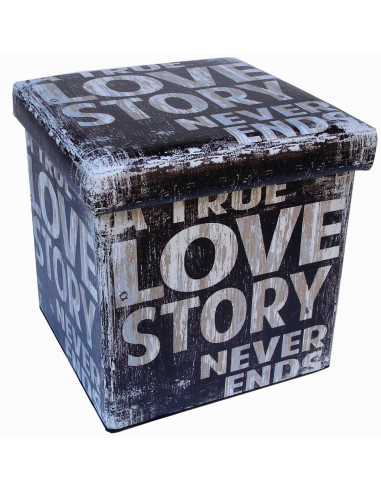Pouf contenitore richiudibile in ecopelle 38x38x38 cm