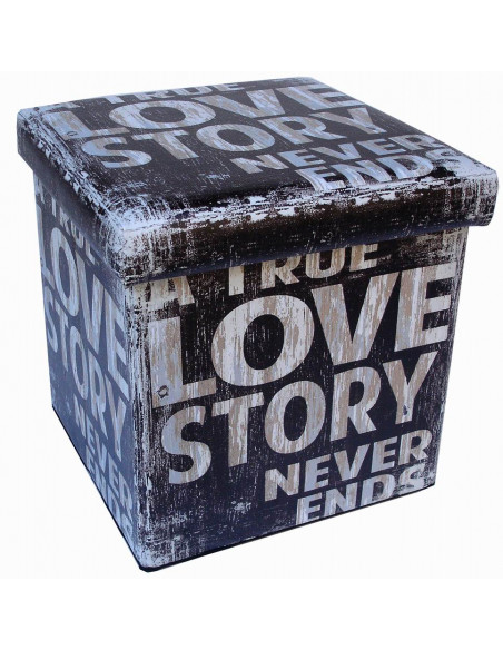 Pouf contenitore richiudibile in ecopelle 38x38x38 cm