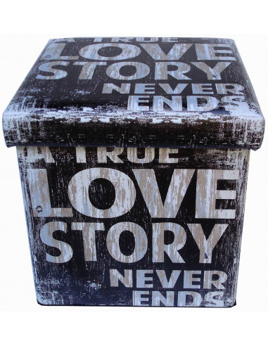 Pouf contenitore richiudibile in ecopelle 38x38x38 cm Pouf contenitore richiudibile in ecopelle 38x38x38 cm