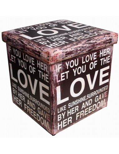Pouf contenitore richiudibile in ecopelle 38x38x38 cm