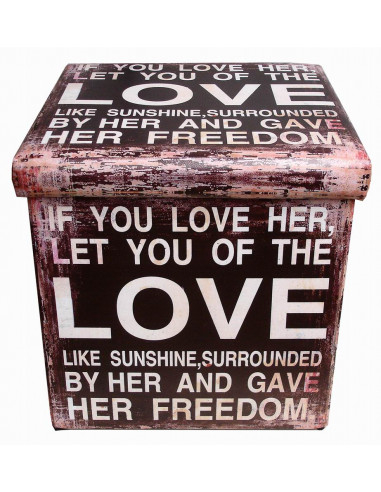 Pouf contenitore richiudibile in ecopelle 38x38x38 cm Pouf contenitore richiudibile in ecopelle 38x38x38 cm