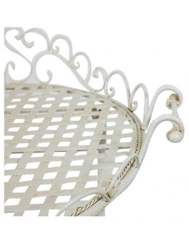 Bandeja dobrável em ferro forjado com acabamento branco antigo diam.72x65 cm Bandeja dobrável em ferro forjado com acabamento branco antigo diam.72x65 cm