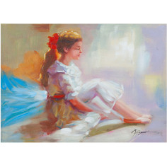 Pintura a óleo sobre tela pintada à mão 70x3x50 cm