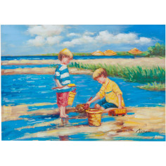 Pintura a óleo sobre tela pintada à mão 70x3x50 cm