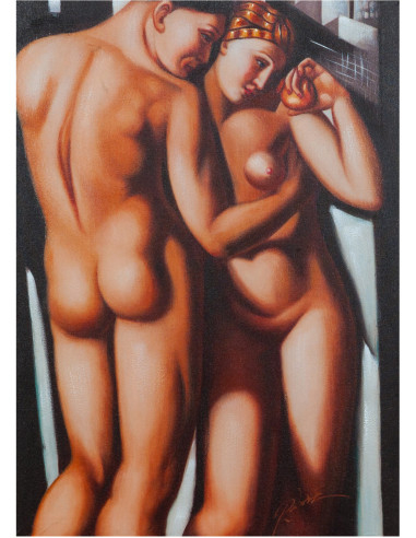 Pintura a óleo sobre tela pintada à mão 50x3x70 cm