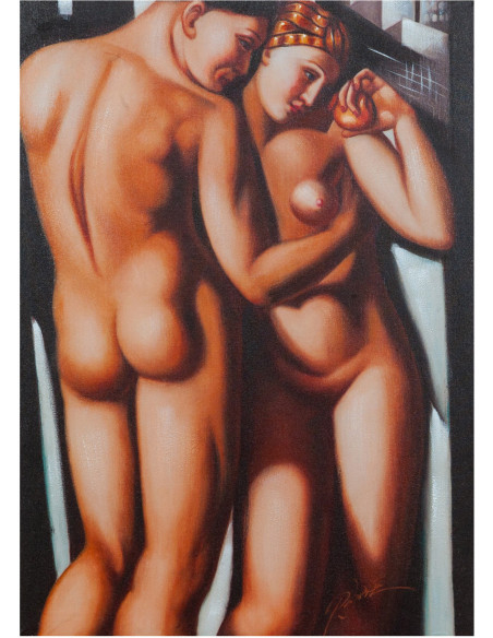 Pintura a óleo sobre tela pintada à mão 50x3x70 cm