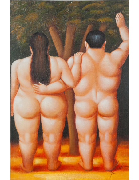 Quadro olio su tela dipinto a mano 60x3x90 cm
