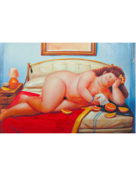 Pintura a óleo sobre tela pintada à mão 90x3x60 cm