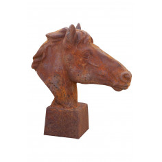 Testa di cavallo in ghisa L22xPR58xH62 cm finitura ruggine 2