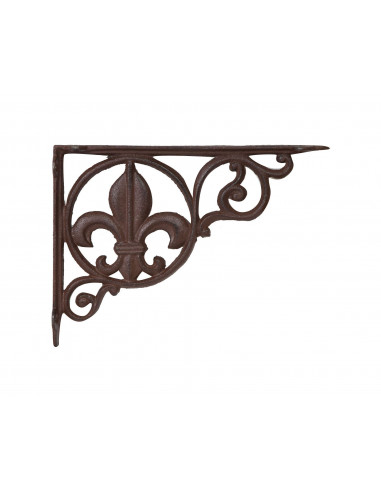Mensola a muro in ghisa 23,3x3x17,5 cm finitura ruggine anticata - Biscottini.it Mensola a muro in ghisa 23,3x3x17,5 cm finitura ruggine anticata - Biscottini.it