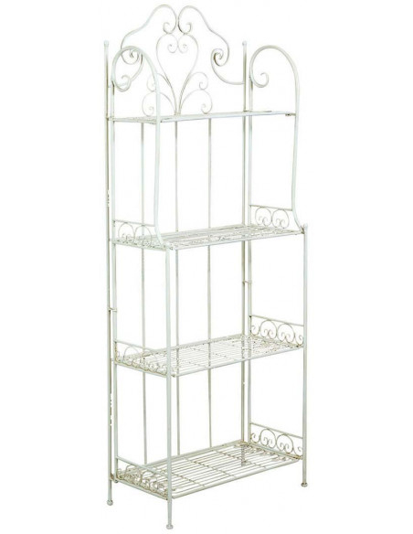 Etagere multifunzione richiudibile in ferro battuto finitura bianca anticata L63xPR33xH165 cm