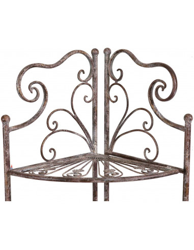 Etagere ad angolo, multifunzione, richiudibile in ferro battuto finitura ruggine anticata L46xPR32xH155 cm Etagere ad angolo, multifunzione, richiudibile in ferro battuto finitura ruggine anticata L46xPR32xH155 cm