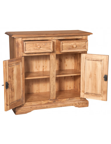 Credenza Country in legno massello di tiglio finitura naturale 110x45x103 cm Credenza Country in legno massello di tiglio finitura naturale 110x45x103 cm