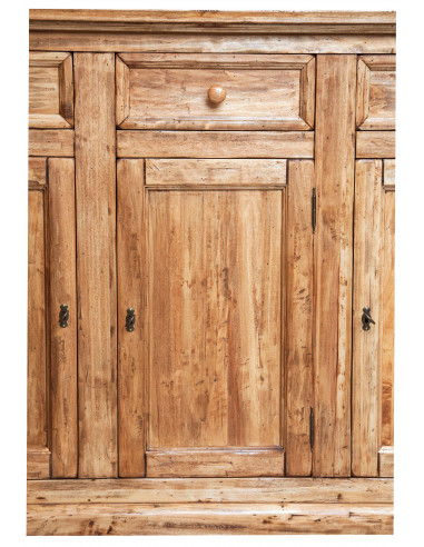 Credenza Country in legno massello di tiglio finitura naturale 156x45x103 cm Credenza Country in legno massello di tiglio finitura naturale 156x45x103 cm