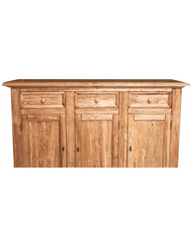 Aparador country em madeira maciça de limão, acabamento natural 156x45x103 cm Aparador country em madeira maciça de limão, acabamento natural 156x45x103 cm