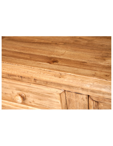 Credenza Country in legno massello di tiglio finitura naturale 156x45x103 cm