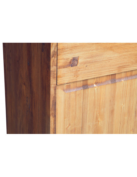 Credenza Country in legno massello di tiglio finitura naturale 202x45x103 cm