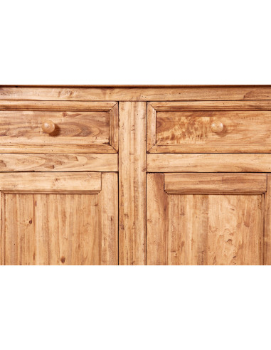 Credenza Country in legno massello di tiglio finitura naturale 202x45x103 cm Credenza Country in legno massello di tiglio finitura naturale 202x45x103 cm