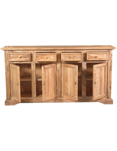 Credenza Country in legno massello di tiglio finitura naturale 202x45x103 cm Credenza Country in legno massello di tiglio finitura naturale 202x45x103 cm