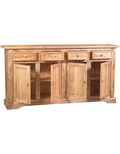 Credenza Country in legno massello di tiglio finitura naturale 202x45x103 cm Credenza Country in legno massello di tiglio finitura naturale 202x45x103 cm