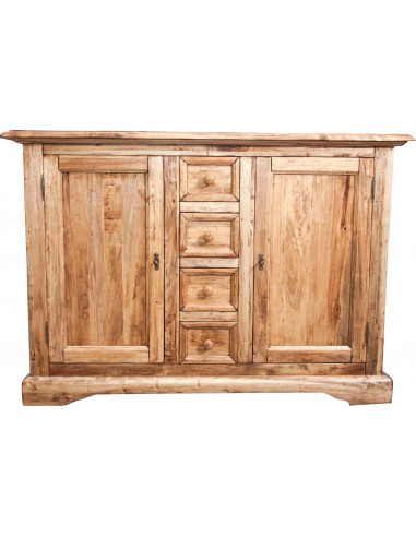 Credenza Country in legno massello di tiglio finitura naturale 135x45x92 cm Credenza Country in legno massello di tiglio finitura naturale 135x45x92 cm