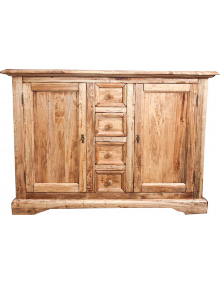 Credenza Country in legno massello di tiglio finitura naturale 135x45x92 cm