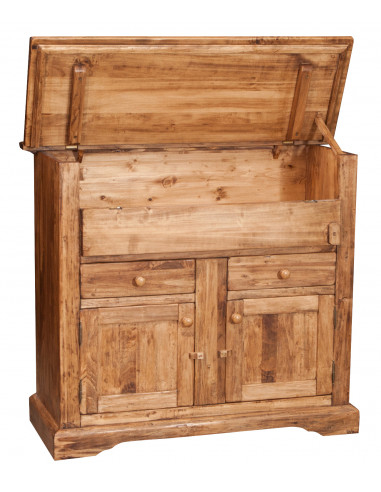 Madia in legno massello di tiglio finitura naturale 115x48x102 cm Madia in legno massello di tiglio finitura naturale 115x48x102 cm