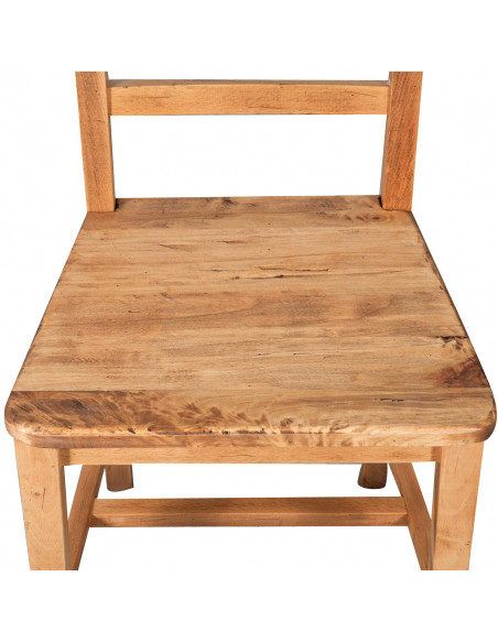 Sedia Country con struttura in faggio e seduta in legno massello di tiglio finitura naturale L45xPR43xH92 cm