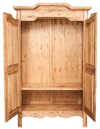 Armadio Country in legno massello di tiglio finitura naturale 127x59x204 cm Armadio Country in legno massello di tiglio finitura naturale 127x59x204 cm