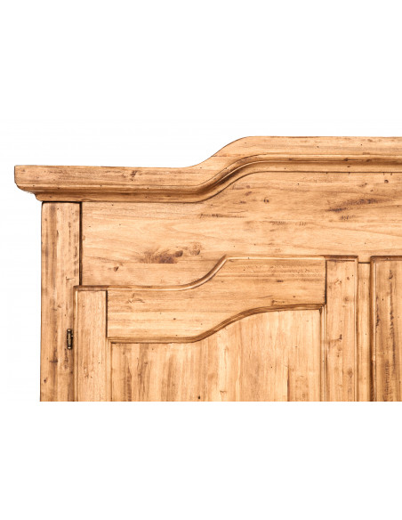 Armadio Country in legno massello di tiglio finitura naturale 127x59x204 cm