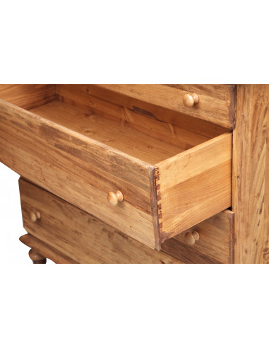 Comò Country in legno massello di tiglio finitura naturale 114x49x99 cm Comò Country in legno massello di tiglio finitura naturale 114x49x99 cm