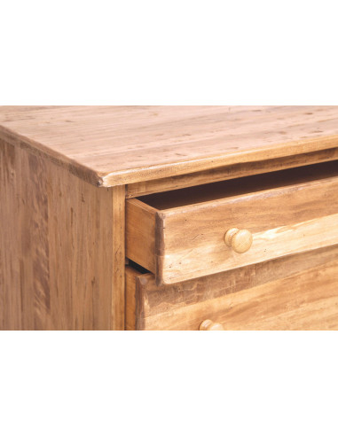 Comò Country in legno massello di tiglio finitura naturale 114x49x99 cm Comò Country in legno massello di tiglio finitura naturale 114x49x99 cm