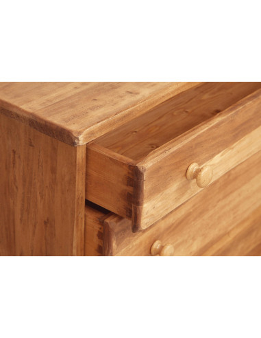 Comò Country in legno massello di tiglio finitura naturale 114x49x99 cm Comò Country in legno massello di tiglio finitura naturale 114x49x99 cm