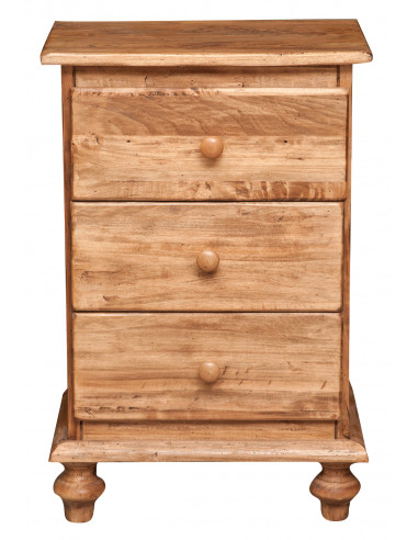Comodino Country in legno massello di tiglio finitura naturale 50x35x75 cm Comodino Country in legno massello di tiglio finitura naturale 50x35x75 cm