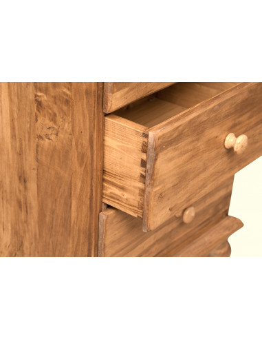 Mesa de cabeceira do país em madeira de cal sólida acabamento natural 50x35x75 cm Mesa de cabeceira do país em madeira de cal sólida acabamento natural 50x35x75 cm