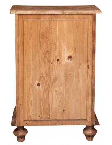 Comodino Country in legno massello di tiglio finitura naturale 50x35x75 cm Comodino Country in legno massello di tiglio finitura naturale 50x35x75 cm