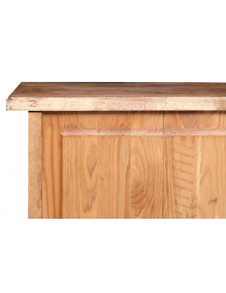Mesa de cabeceira do país em madeira de cal sólida acabamento natural 50x35x75 cm