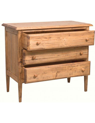 Comò Country in legno massello di tiglio finitura naturale 100x48x85 cm Comò Country in legno massello di tiglio finitura naturale 100x48x85 cm