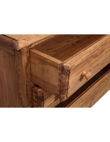 Comò Country in legno massello di tiglio finitura naturale 100x48x85 cm Comò Country in legno massello di tiglio finitura naturale 100x48x85 cm