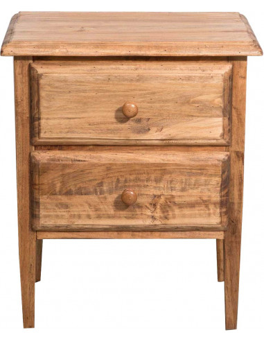 Comodino Country in legno massello di tiglio finitura naturale 55x35x65 cm Comodino Country in legno massello di tiglio finitura naturale 55x35x65 cm