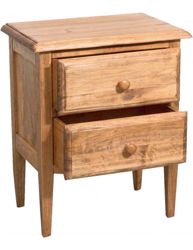 Mesa de cabeceira do país em madeira de cal sólida acabamento natural 55x35x65 cm Mesa de cabeceira do país em madeira de cal sólida acabamento natural 55x35x65 cm