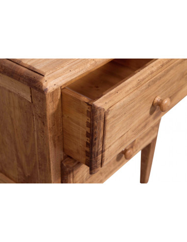 Comodino Country in legno massello di tiglio finitura naturale 55x35x65 cm Comodino Country in legno massello di tiglio finitura naturale 55x35x65 cm