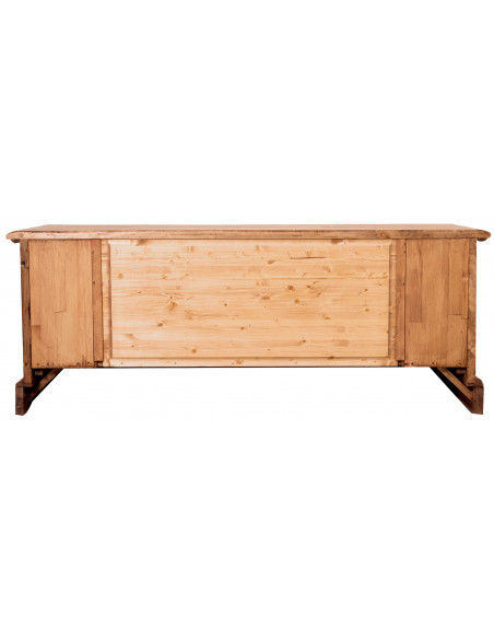 Armário de TV do país em madeira sólida estrutura de telha branco antiqued natural finish 150x51x56 cm