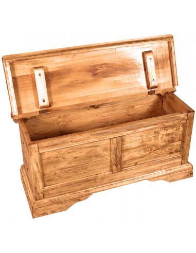 Cassapanca Country in legno massello di tiglio finitura naturale 100x38x48 cm Cassapanca Country in legno massello di tiglio finitura naturale 100x38x48 cm